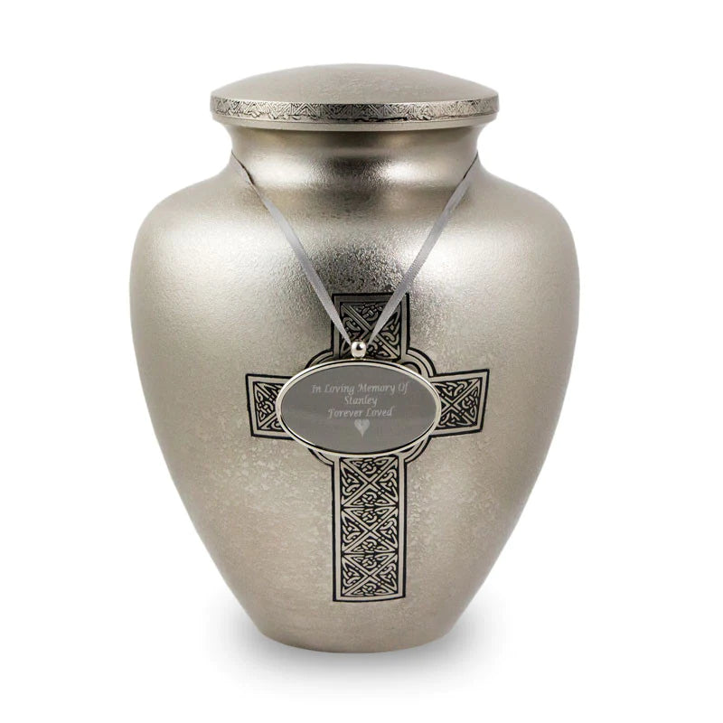 Celtic Cross Pewter Urn-Large