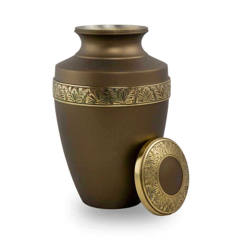 Floral Grecian-Bronze Urn