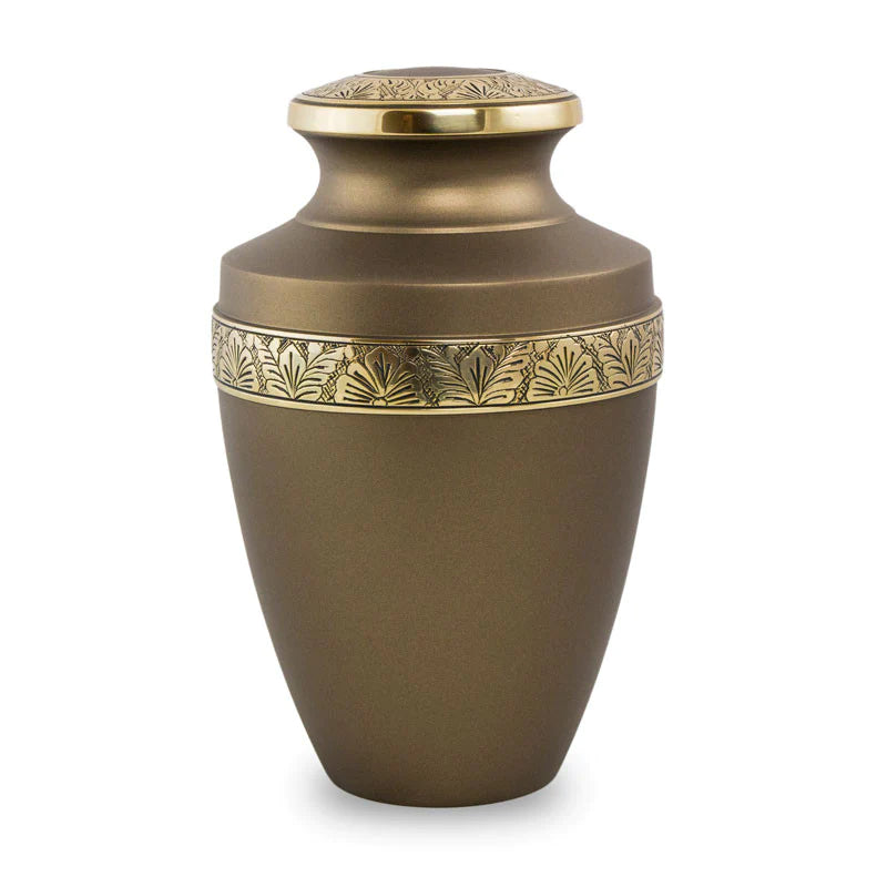 Floral Grecian-Bronze Urn