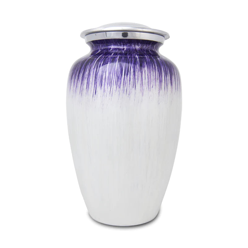 Enamel Purple and White Urn