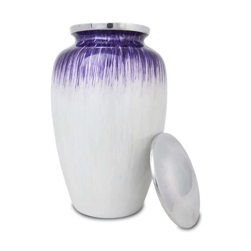 Enamel Purple and White Urn