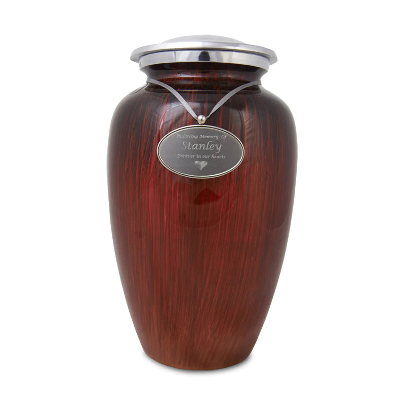 Enamel Red and Black Urn