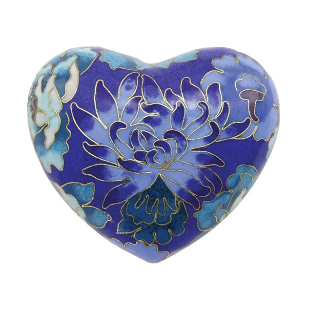 Cloisonne Blue Heart Urn