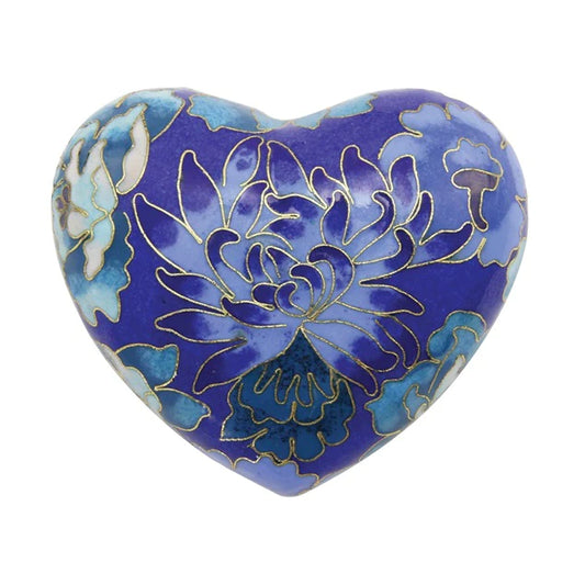 Cloisonne Blue Heart Urn