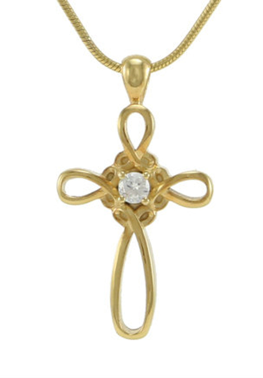 Infinity Cross, Gold Plated Necklace