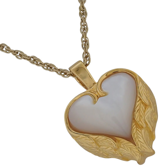 Heart Angel Wings Gold Necklace