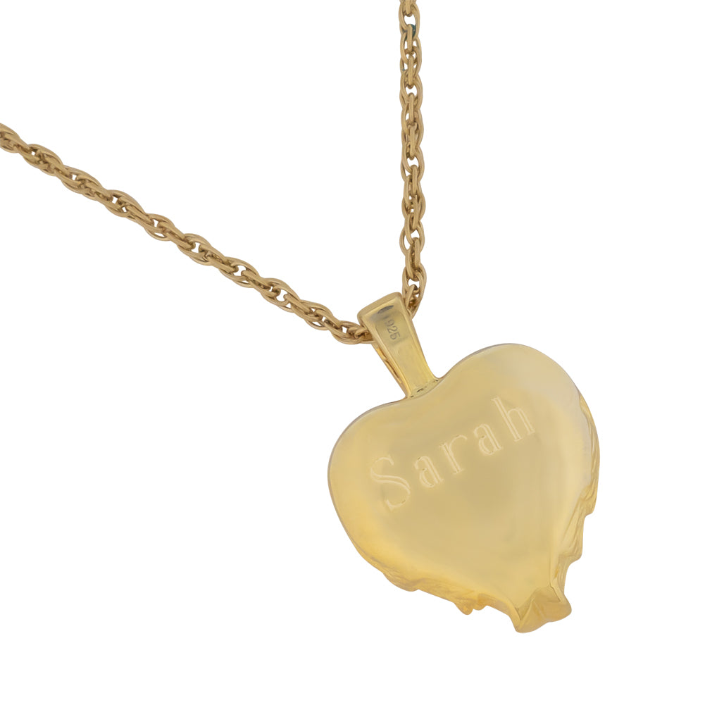 Heart Angel Wings Gold Necklace