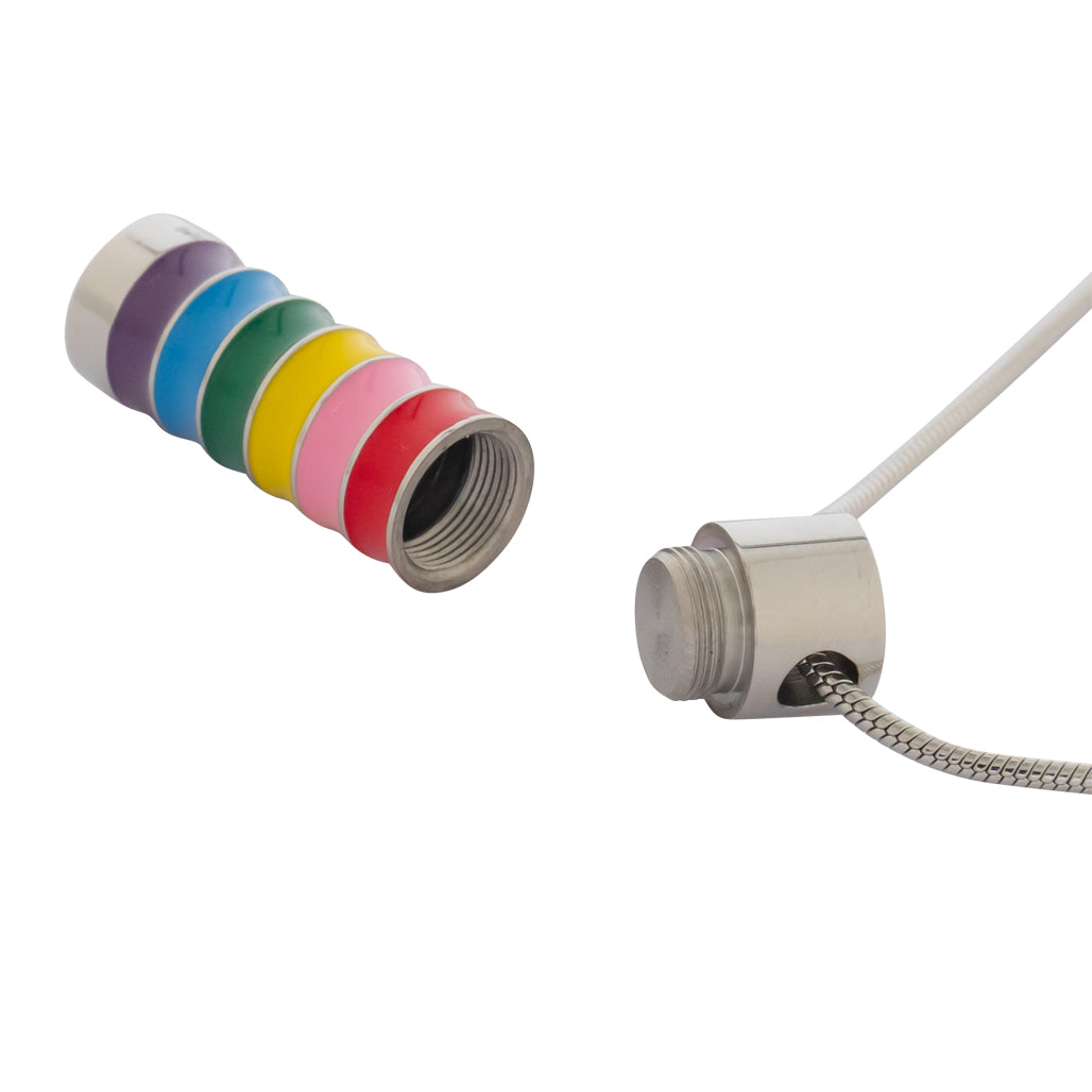 Rainbow Cylinder Stainless Steel Necklace