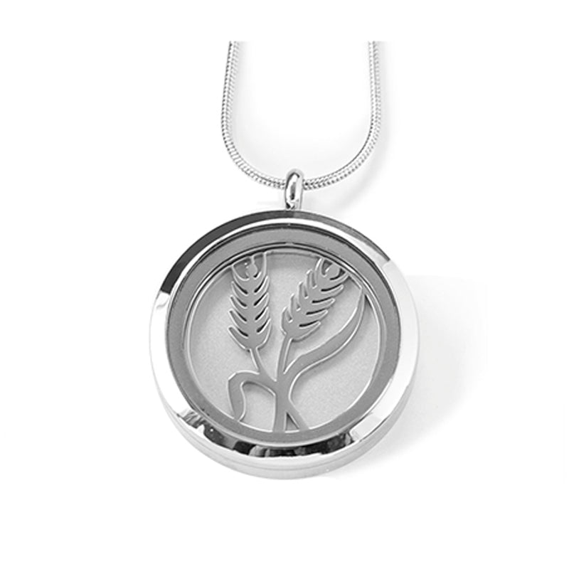 Pewter Round Stainless Steel Photo Necklace