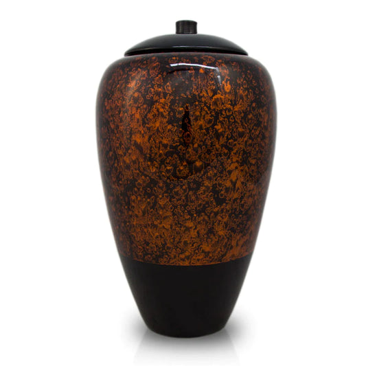 Tall Amber Bamboo Urn