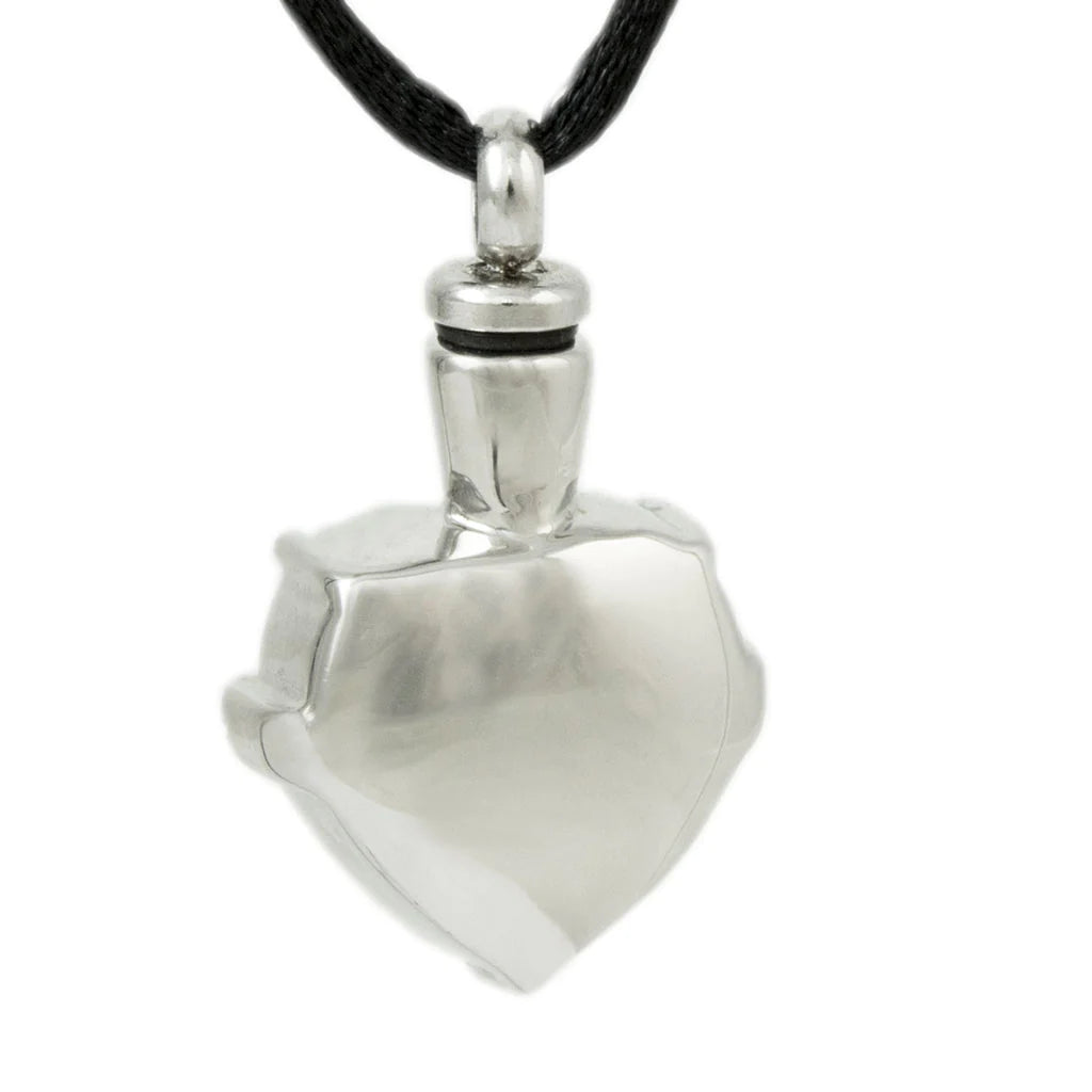 Obsidian Heart Stainless Steel Necklace