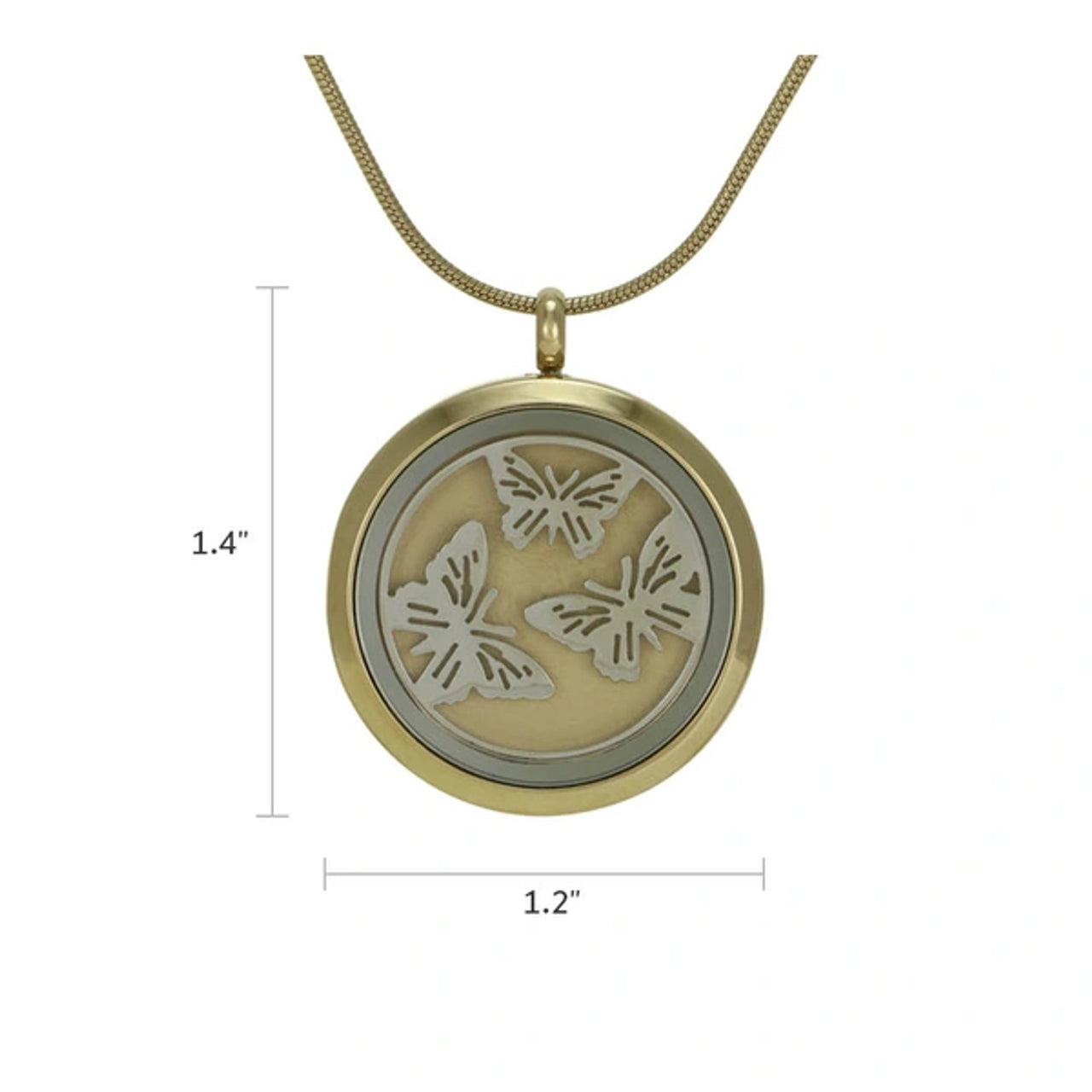 Round Necklace In Gold With Tree