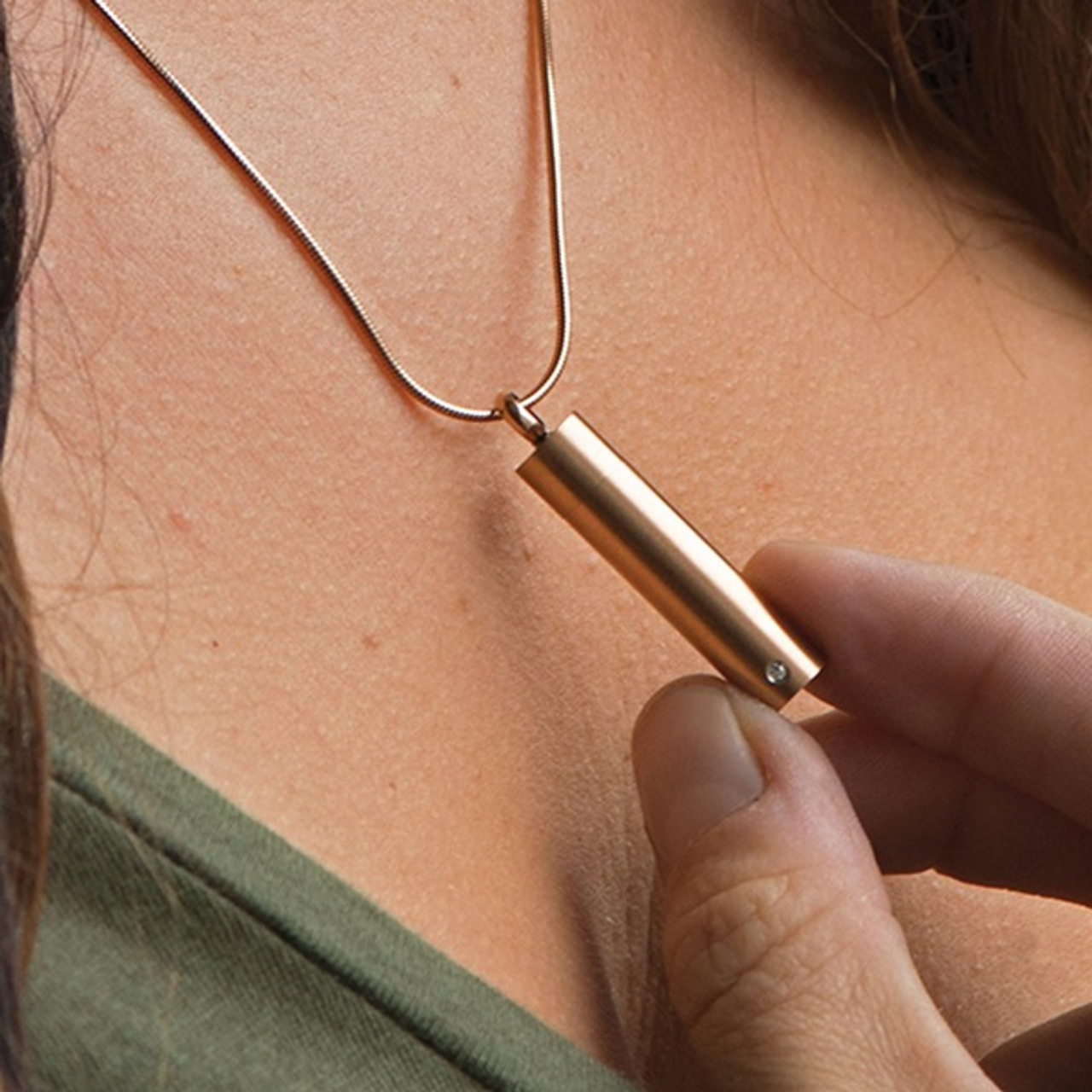 Cylinder, Rose Gold Plated Necklace