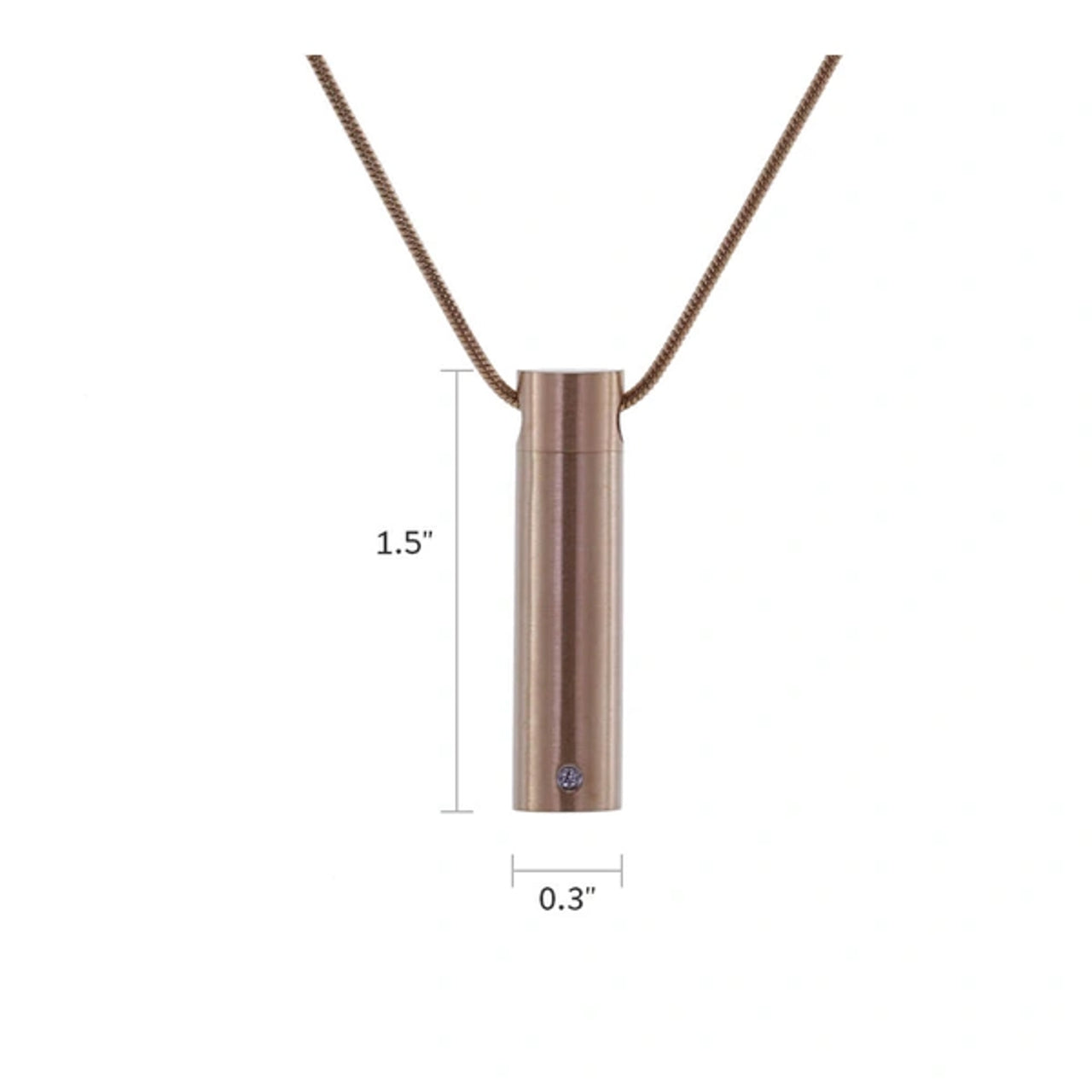 Cylinder, Rose Gold Plated Necklace