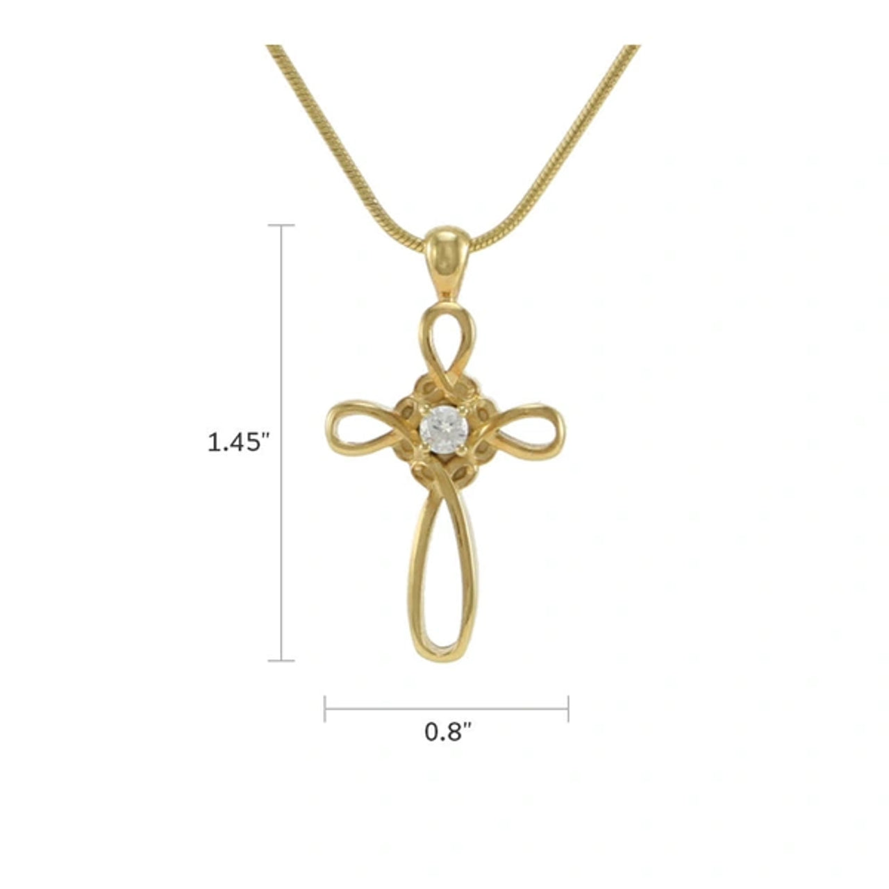 Infinity Cross, Gold Plated Necklace