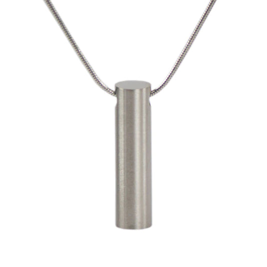 Pewter Cylinder Stainless Steel Necklace