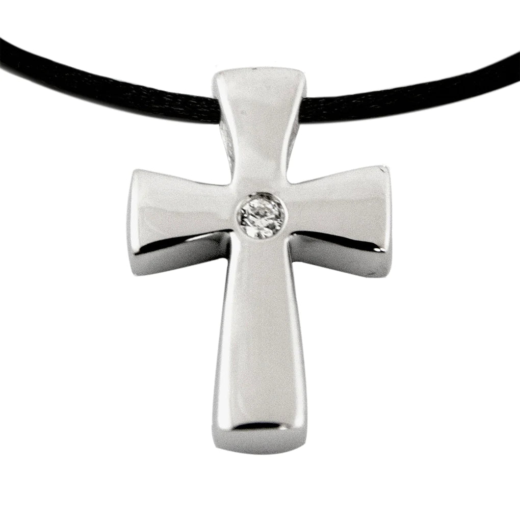 Sparkling Cross Sterling Silver Necklace