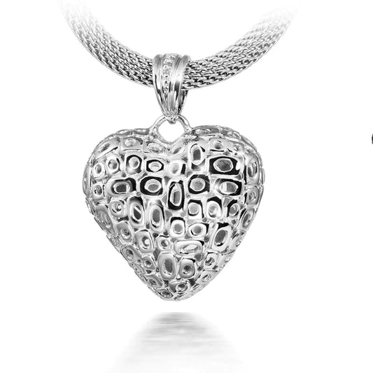 Pierced Heart Sterling Silver Necklace