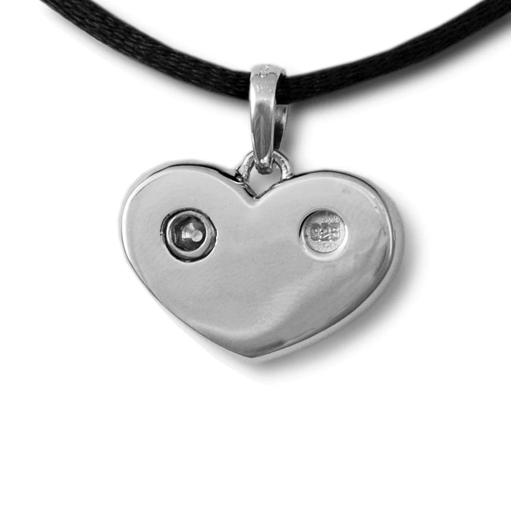 Jeweled Heart Sterling Silver Necklace