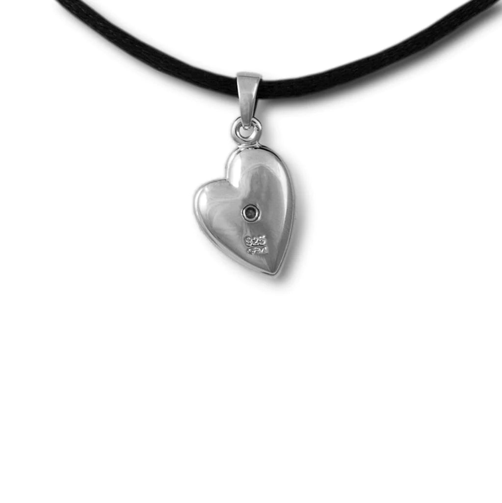 Flowered Heart Sterling Silver Necklace