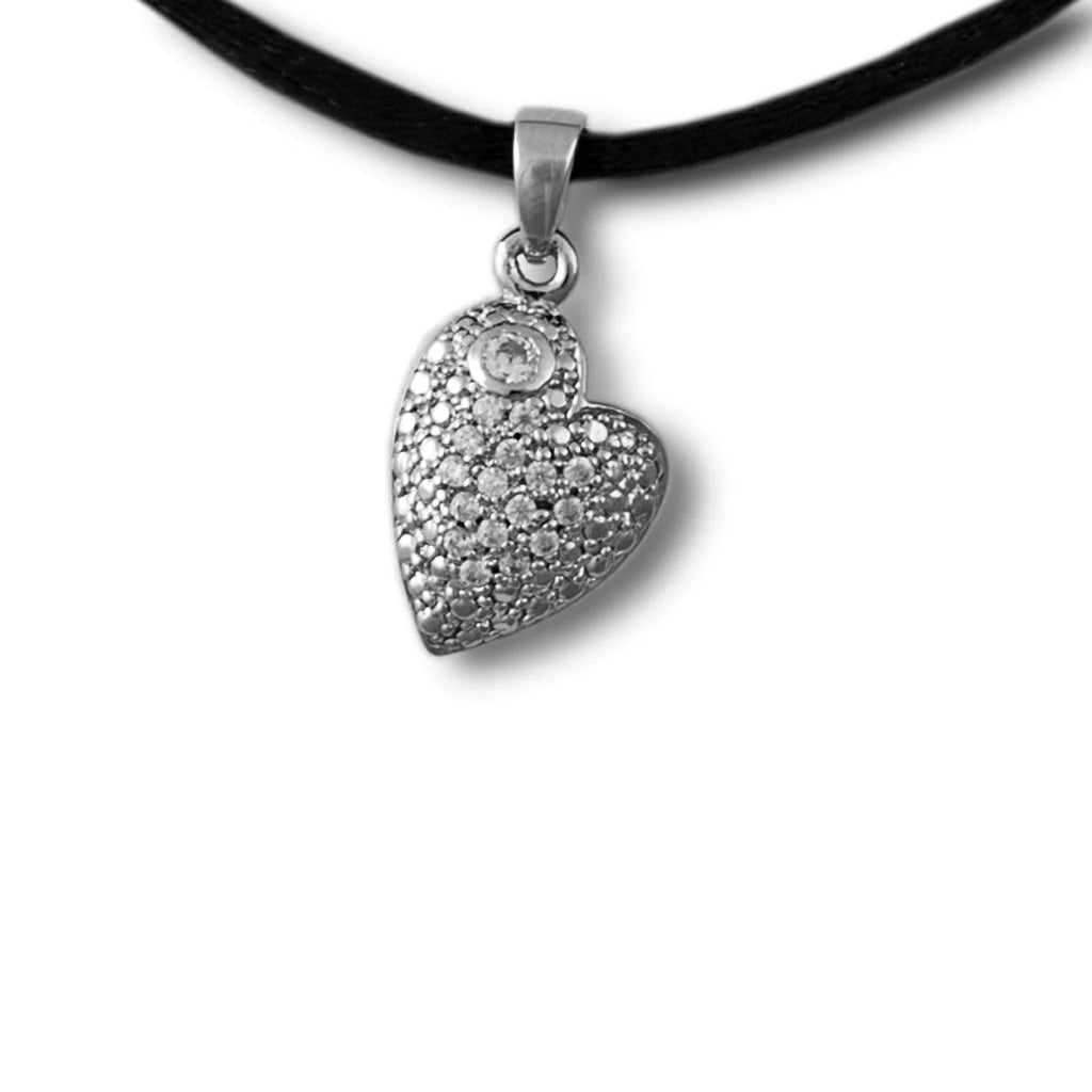 Flowered Heart Sterling Silver Necklace