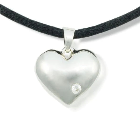 Sparkling Heart Sterling Silver Necklace